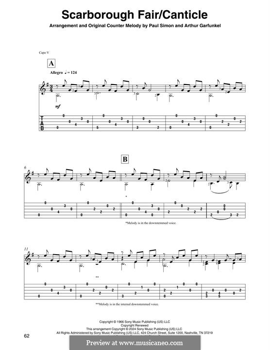 Scarborough Fair / Canticle: Für Gitarre by folklore