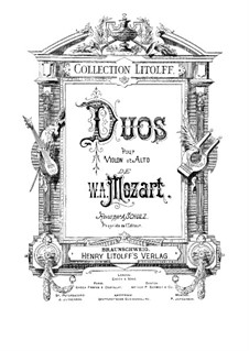 Zwei Duos für Violine und Bratsche, K.423, 424: Stimmen by Wolfgang Amadeus Mozart