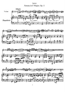 Zwölf Sonaten und Pastorales für Violine und Cembalo, Op.1: Sonata No.12. Version for violin and piano by Giuseppe Tartini