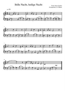 Piano version: For a single performer by Franz Xaver Gruber