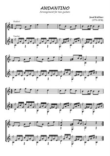 Sixty Lessons for Two Guitars, Op.168: No.12 Andantino by Josef Küffner