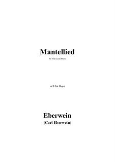 Mantellied: B flat Major by Carl Eberwein