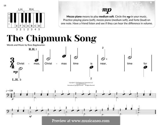 The Chipmunk Song (Alvin and the Chipmunks): Für Klavier, leicht by Ross Bagdasarian