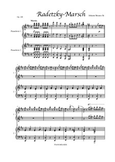 Radetzky-Marsch, Op.228: Für Klavier, vierhändig by Johann Strauss (Vater)