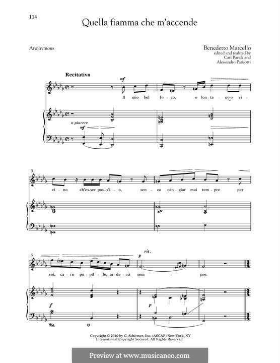 Il mio bel foco: High Voice by Benedetto Marcello