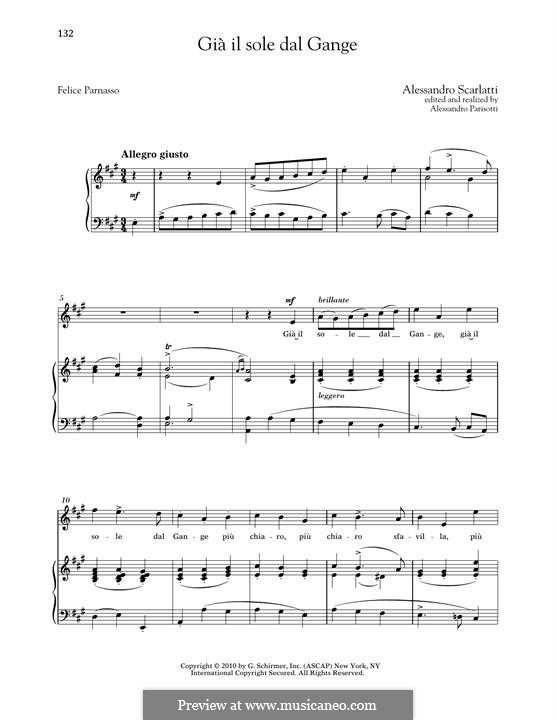 Gia' il sole dal Gange: High Voice by Alessandro Scarlatti