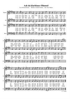 Ach du klarblauer Himmel: SATB by Friedrich Silcher