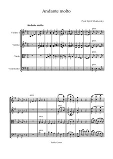 Andante molto für Streichquartett, TH 155: Vollpartitur by Pjotr Tschaikowski