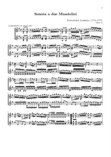 Sonate für zwei Mandolinen: Sonate für zwei Mandolinen by Emanuele Barbella