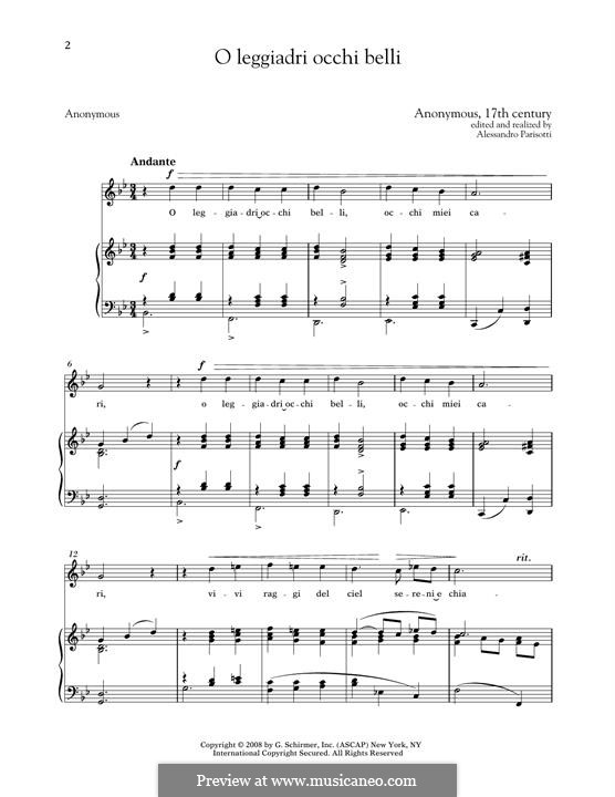 Sento nel core: Medium High Voice by Alessandro Scarlatti