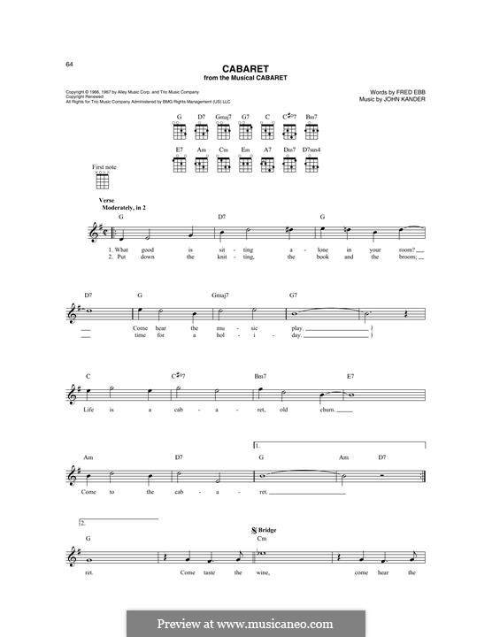 Cabaret (Liza Minnelli): For mandolin by John Kander