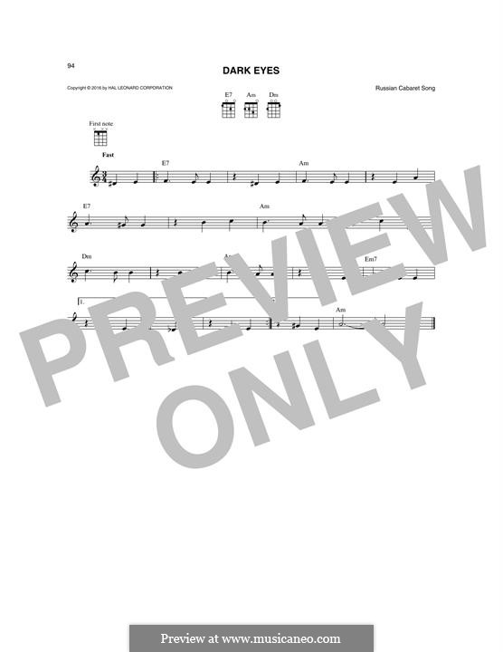 Schwarze Augen: For mandolin by folklore