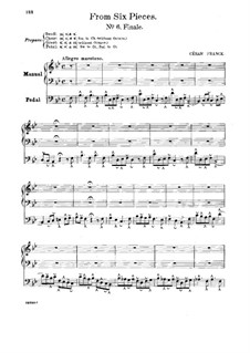 Sechs Stücke für Grosse Orgel: Finale in B-Dur, Op.21 by César Franck
