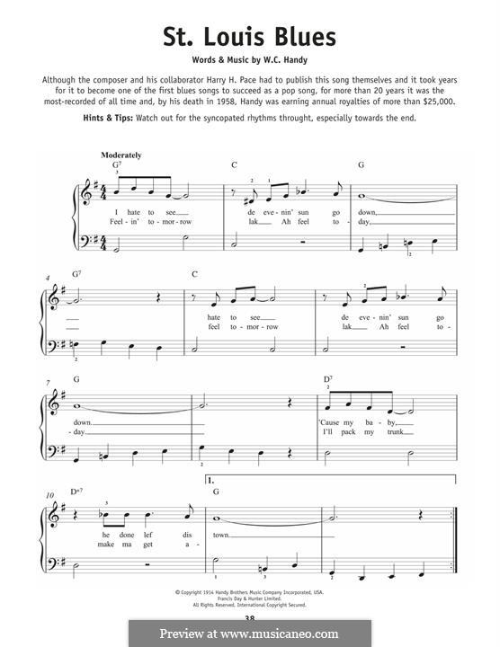 St. Louis Blues: Für Klavier by William Christopher Handy