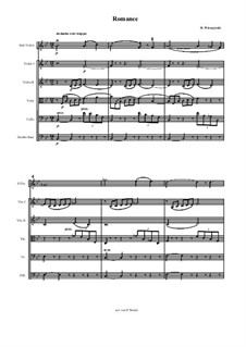 Romanze ohne Worte für Violine und Klavier, Op.9: For violin and string orchestra by Henryk Wieniawski