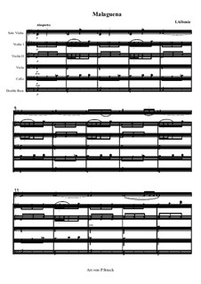 Nr.3 Malagueña: For violin and string orchestra by Isaac Albéniz