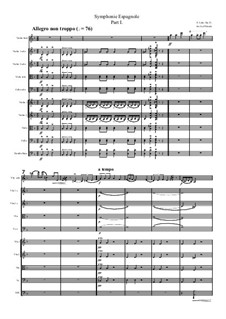 Spanische Sinfonie in D-Moll, Op.21: Movement I, for violin and string orchestra by Édouard Lalo