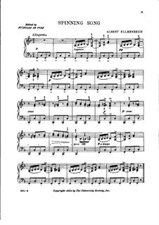 Spinnerlied: Für Klavier by Albert Ellmenreich