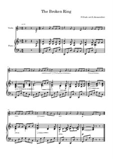 The broken ring. Violin and piano duo: The broken ring. Violin and piano duo by Christoph Willibald Gluck