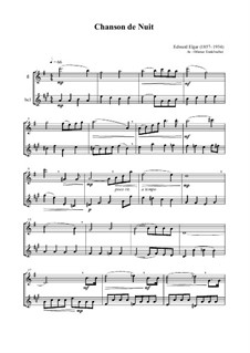 Zwei Stücke, Op.15: No.1 Chanson de nuit, for flute and bass clarinet by Edward Elgar