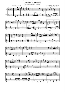 Suite Nr.3 in g-Moll, BWV 808: Gavotte und Musette by Johann Sebastian Bach