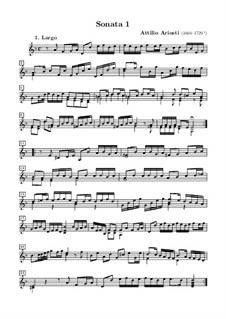 Sonaten für Viola d'amore und Basso Continuo: Viola d'amore Stimme by Attilio Ariosti