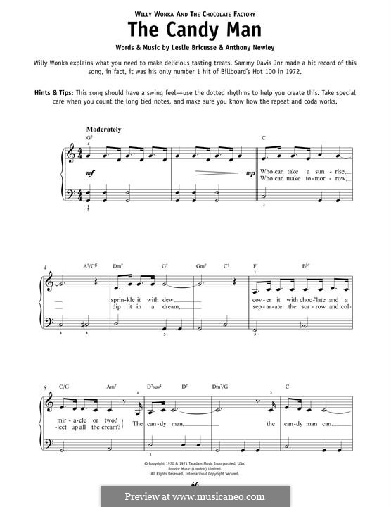 The Candy Man (from Willy Wonka and The Chocolate Factory): Für Klavier by Anthony Newley