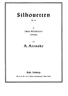 Suite für Klavier, vierhändig Nr.2 'Silhouetten', Op.23: Klavierstimme I by Anton Arenski