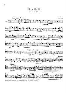 Stücke für Cello und Klavier: Solostimme by Gabriel Fauré
