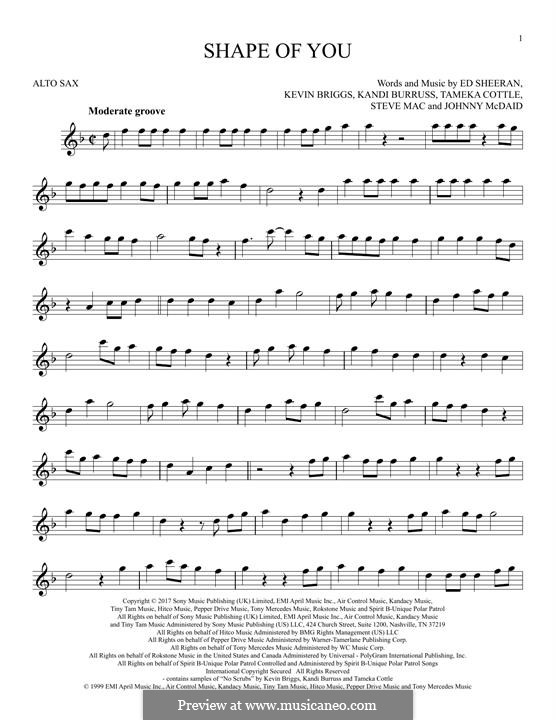 Shape Of You: Für Altsaxophon by Ed Sheeran, Steve Mac, John McDaid