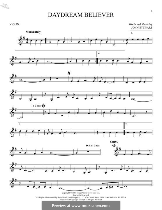 Daydream Believer (The Monkees): Für Violine by John Stewart