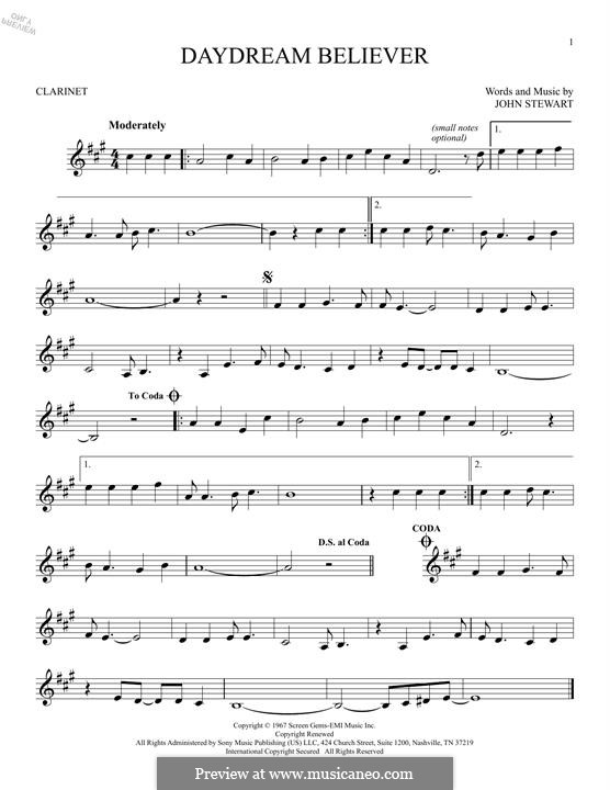 Daydream Believer (The Monkees): Für Klarinette by John Stewart