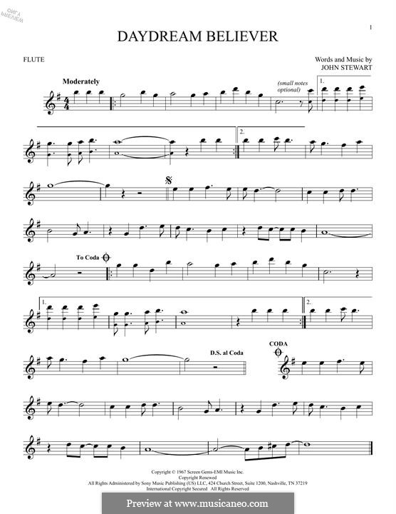 Daydream Believer (The Monkees): Für Flöte by John Stewart