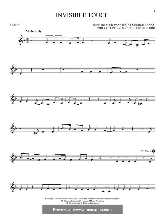 Invisible Touch (Genesis): Für Violine by Tony Banks, Mike Rutherford, Phil Collins