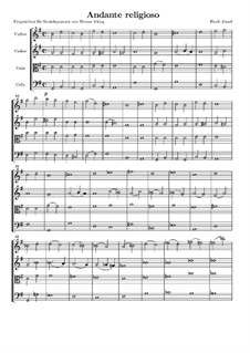 Andante Religioso für Streichquartett (oder vier Violinen), Op.28: Andante Religioso für Streichquartett (oder vier Violinen) by József Bloch