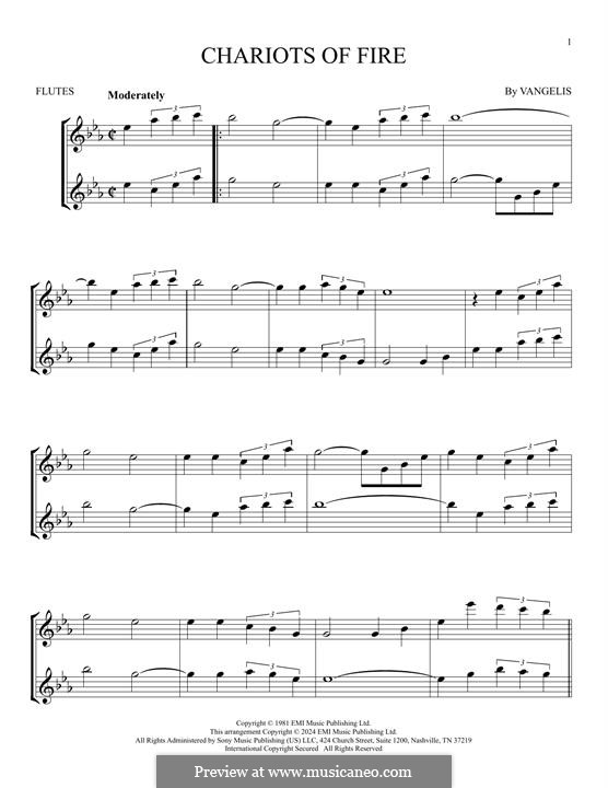Chariots of Fire: Für zwei Flöten by Vangelis