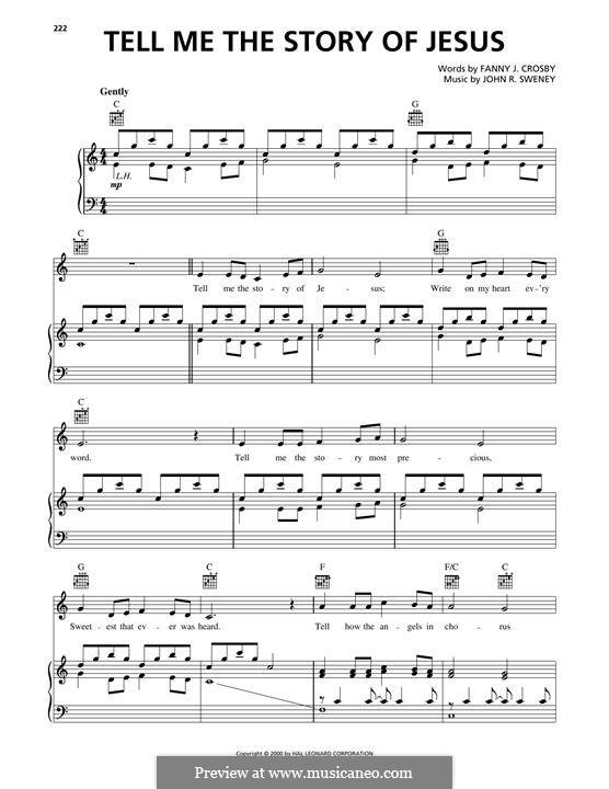 Tell Me the Story of Jesus: Für Stimme und Klavier (oder Gitarre) by John Robson Sweney