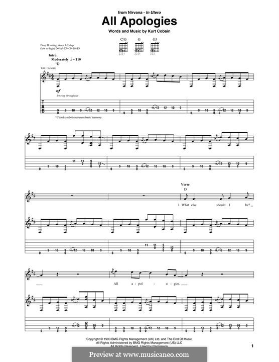 All Apologies (Nirvana): Für Gitarre by Kurt Cobain