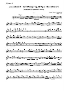 Konzert für fünf Flöten Nr.3 in D-Dur, Op.15: Konzert für fünf Flöten Nr.3 in D-Dur by Joseph Bodin de Boismortier