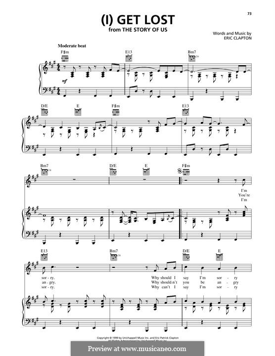 (I) Get Lost: Für Stimme und Klavier (oder Gitarre) by Eric Clapton
