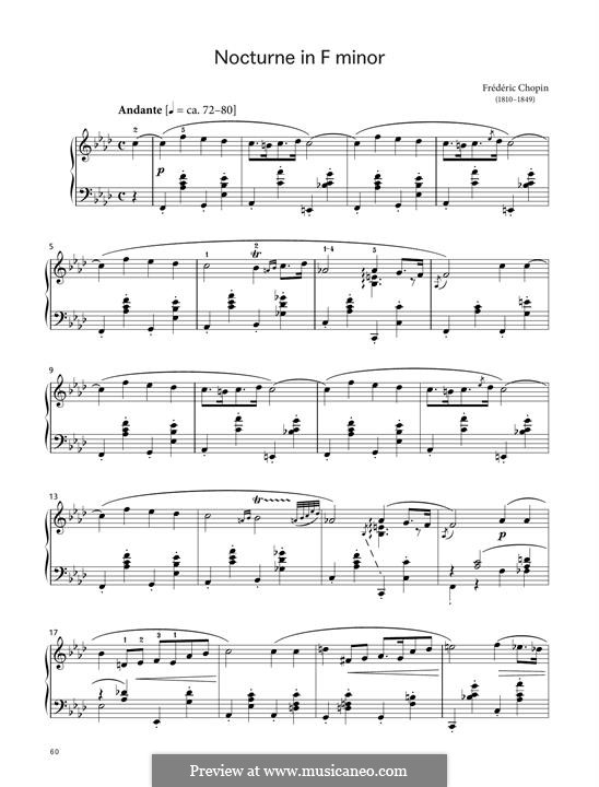 Nocturnen, Op.55: No.1 in F Minor by Frédéric Chopin