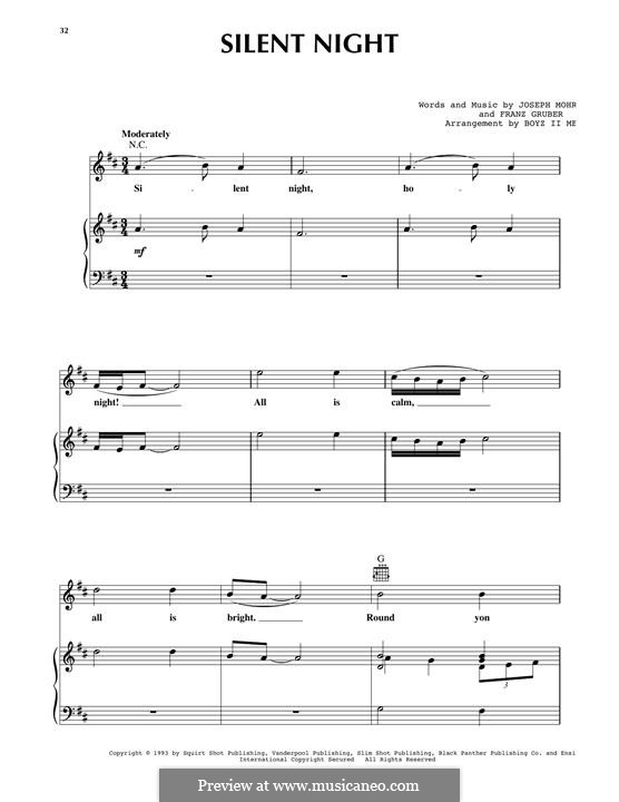 Vocal version: Für Stimme und Klavier (oder Gitarre) by Franz Xaver Gruber