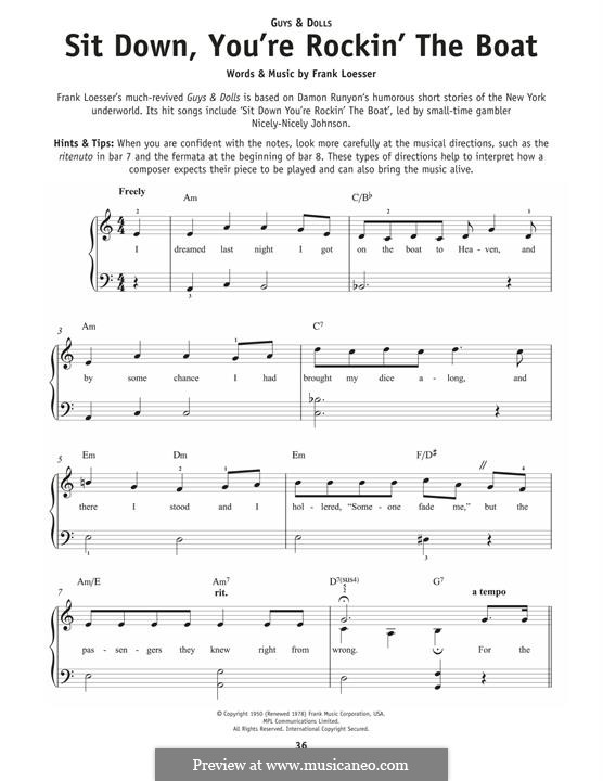 Sit Down, You're Rockin' the Boat: Für Klavier by Frank Loesser