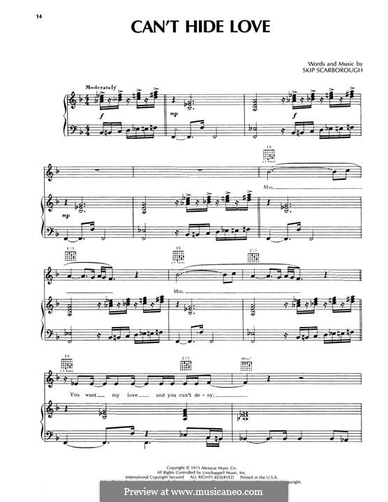 Can't Hide Love (Earth Wind & Fire): Für Stimme und Klavier (oder Gitarre) by Skip Scarborough