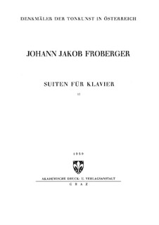 Ausgewählte Werke für Tasteninstrumente: Buch II by Johann Jacob Froberger