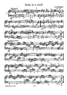 Suite in e-Moll: Für Klavier by Johann Jacob Froberger