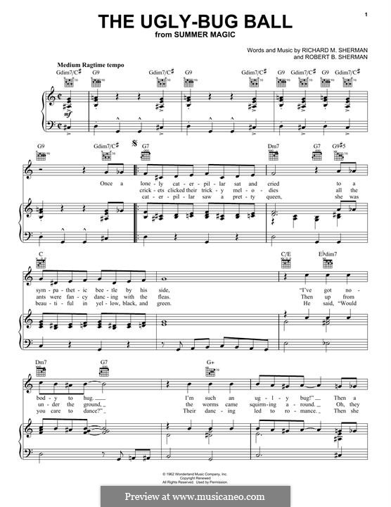 The Ugly Bug Ball: Für Stimme und Klavier (oder Gitarre) by Richard M. Sherman, Robert B. Sherman