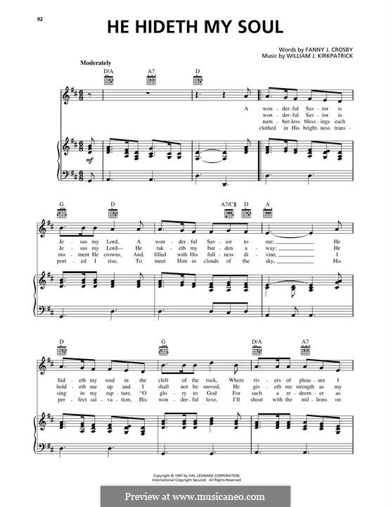 He Hideth My Soul: Für Stimme und Klavier (oder Gitarre) by William (James) Kirkpatrick
