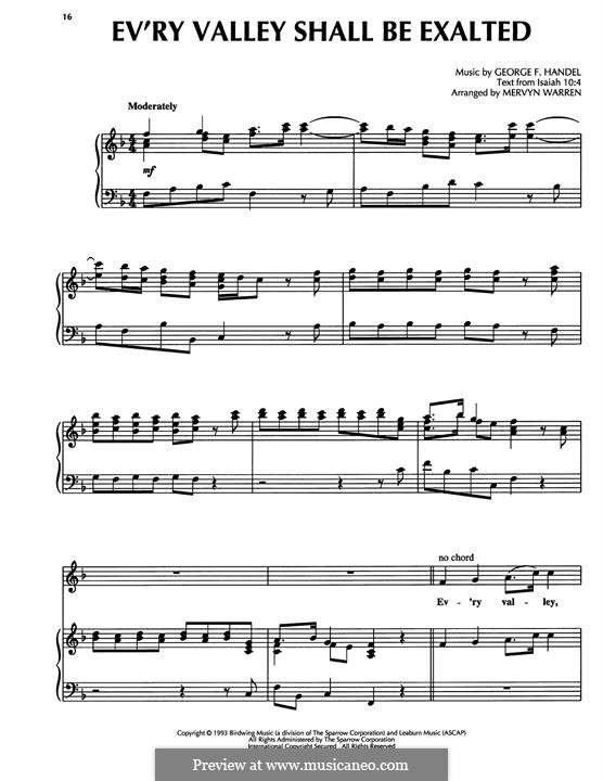 Nr.3 Alle Tale macht hoch und erhaben: Für Stimme und Klavier (oder Gitarre) by Georg Friedrich Händel