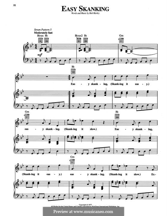 Easy Skanking: Für Stimme und Klavier (oder Gitarre) by Bob Marley
